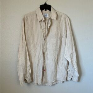 Men's Casual Button Down Shirt - Cream